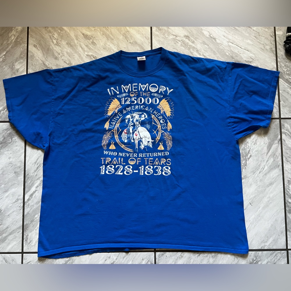 In Memory Trail Of Tears T-shirt Native American Indian 5XL